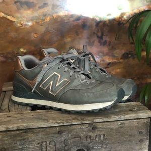 Gray and Pink New Balance Sneakers